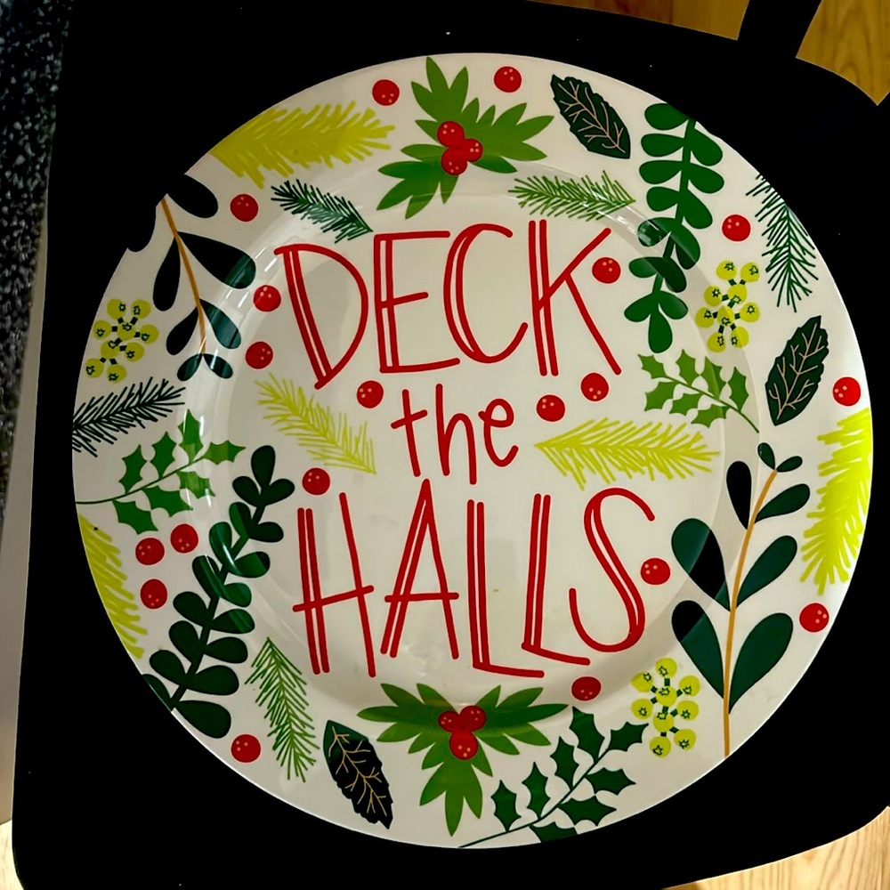 Large Christmas Coton colors plate